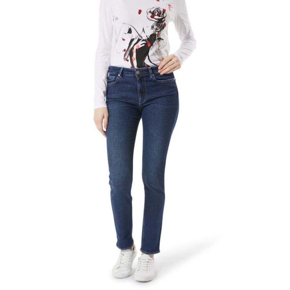 Gas Blue Cotton Slim Fit Women's Jeans